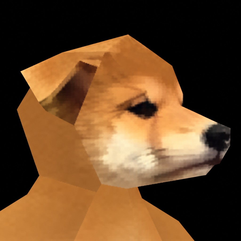 microdog, low poly profile